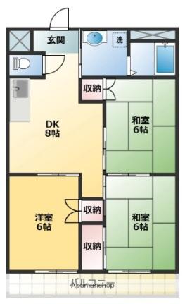 コーポエンゼル 402｜徳島県徳島市川内町平石若宮(賃貸マンション3DK・4階・55.00㎡)の写真 その2