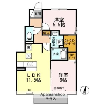 香川県さぬき市志度(賃貸アパート2LDK・1階・53.61㎡)の写真 その2
