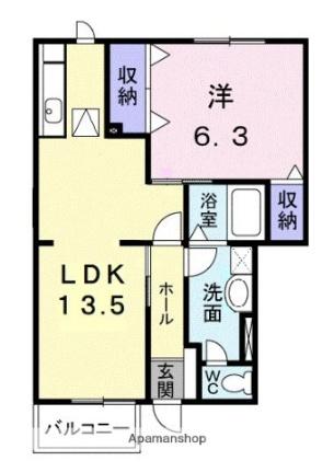 香川県高松市田村町(賃貸アパート1LDK・1階・47.93㎡)の写真 その2