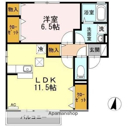ロイヤルパークス林町Ｄ棟 D101｜香川県高松市林町(賃貸アパート1LDK・1階・45.45㎡)の写真 その2