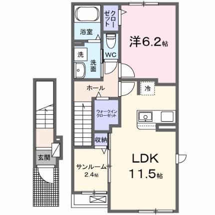 ボネール　Ｍ 205｜愛媛県松山市和田(賃貸アパート1LDK・2階・50.96㎡)の写真 その2
