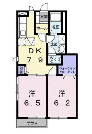 クラベールハウス 103｜愛媛県松山市南斎院町(賃貸アパート2DK・1階・48.28㎡)の写真 その2