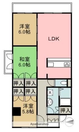 アーバンコート高木 136｜愛媛県新居浜市高木町(賃貸マンション3LDK・3階・80.50㎡)の写真 その2