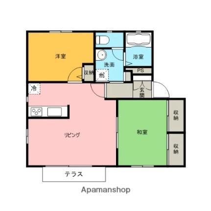 花ぞ野ローズガーデンＣ棟 102｜長崎県佐世保市折橋町(賃貸アパート2LDK・1階・53.32㎡)の写真 その2