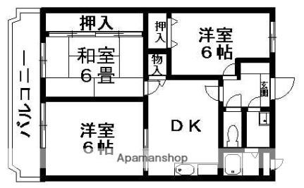 ロイヤルハイツ 302｜熊本県玉名市築地(賃貸マンション3DK・3階・56.90㎡)の写真 その2